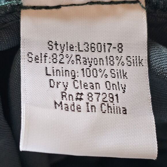 Love Johnny Was Cropped L Green Velour Silk Rayon Blend Jumper Jumpsuit Holiday‎ - Picture 3 of 12